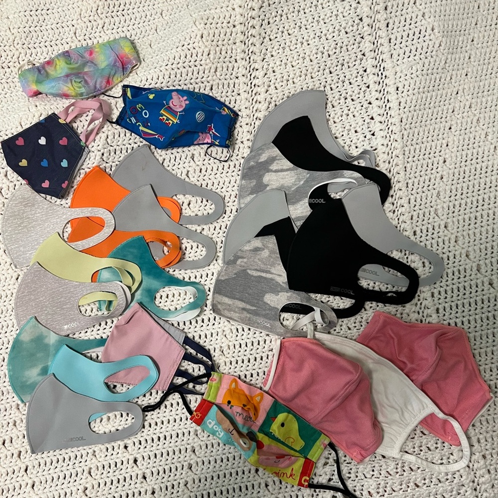 Colorful Kids and Adult Face Masks Set